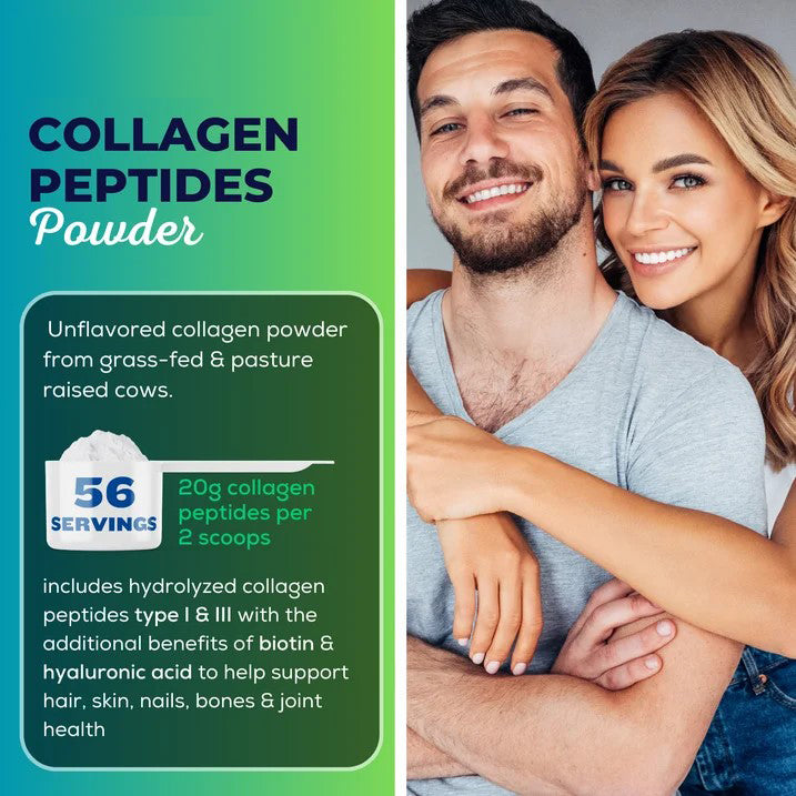 Ienee Collagen Peptides - Hair, Skin, Nail, and Joint Support - Type I & III Collagen - All-Natural Hydrolized Protein - 56 Servings