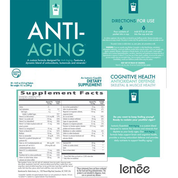 Ienee Anti-Aging Supplement with Niacinamide, Pantothenic Acid, Riboflavin & Thiamin for Energy, Cognitive Support & Skin Health. 30 Packets for Optimal Wellness.