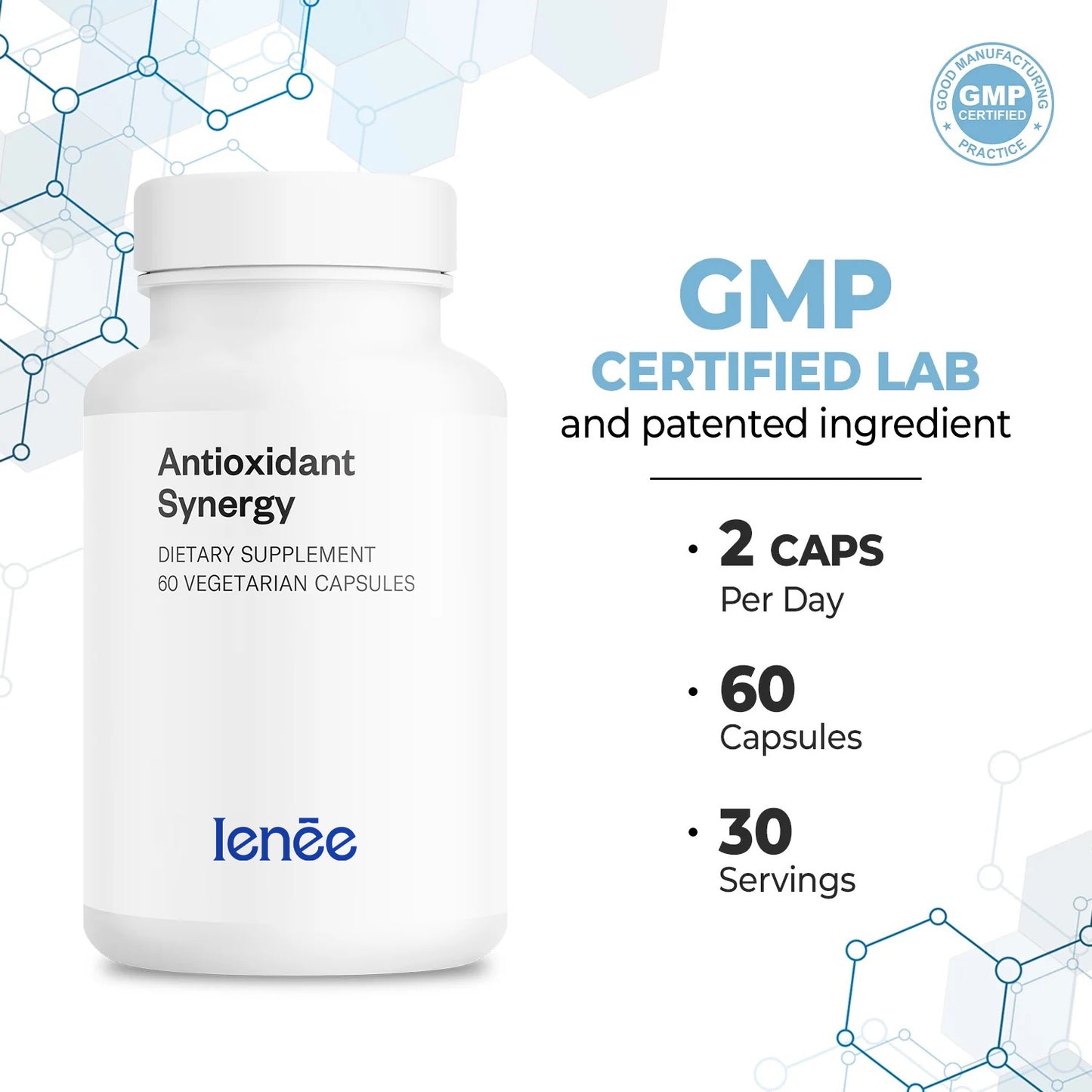 Ienee - AntiOxidant Blend Synergy - with Alpha Lipoic Acid, Green Tea, Berries & Turmeric Curcumin | Non-GMO & Gluten Free - 60 Vegetarian Capsules