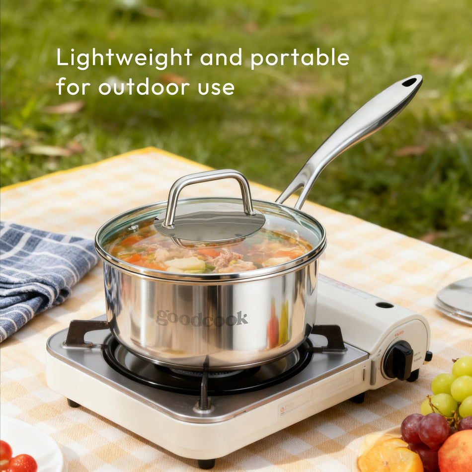 3L Titanium Stockpot & Saucepan with Lid – Non-Toxic, Durable, Dishwasher Safe, Induction Compatible
